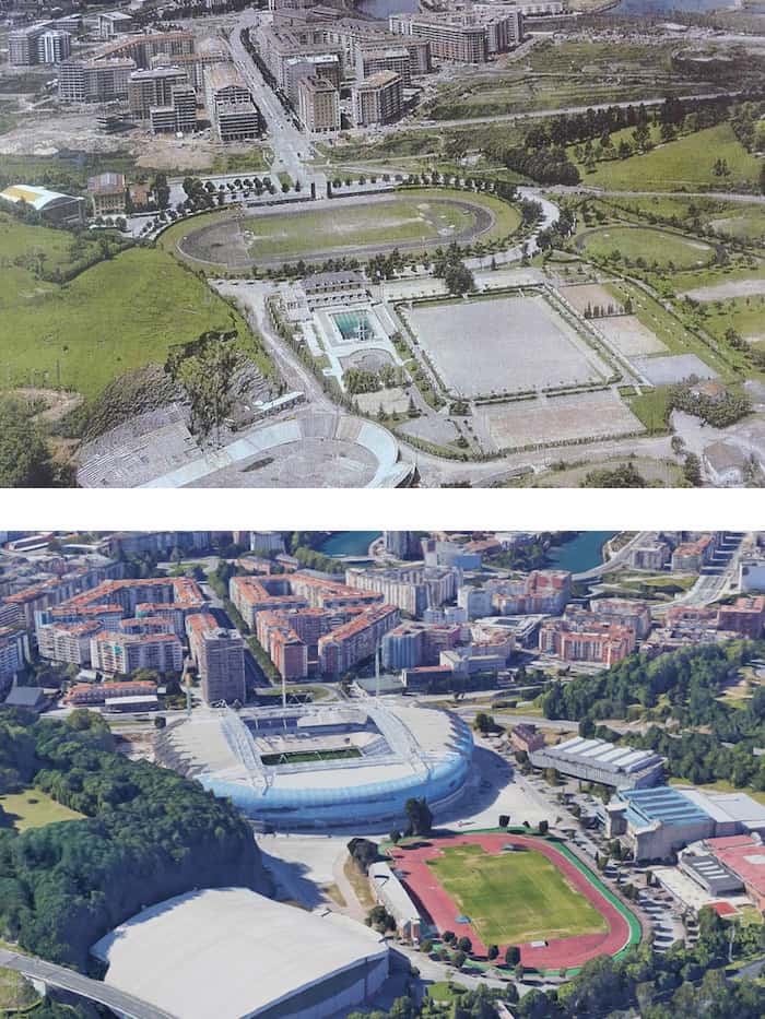 antes y despues Estadio de Anoeta
