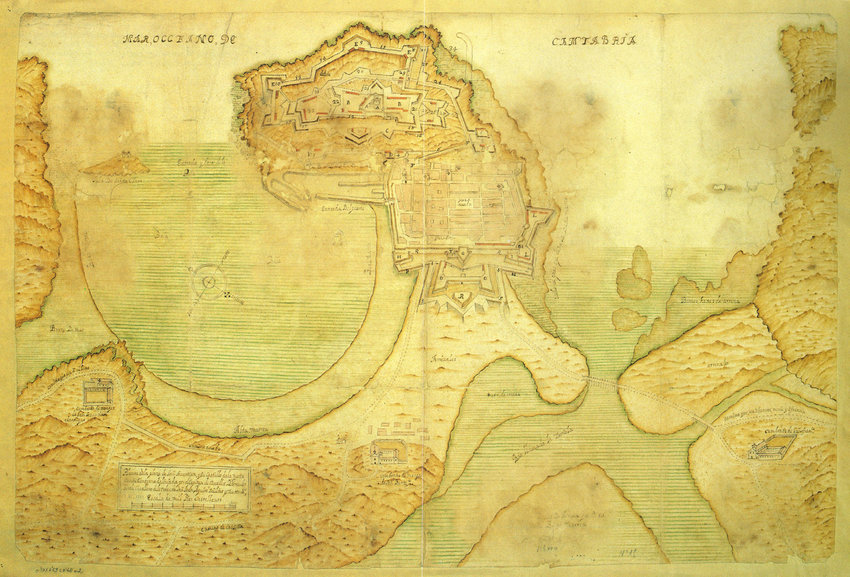 Figura 4 Antiguo mapa s XVIII de Donostia San Sebastian Gomez Pineiro et al 1994